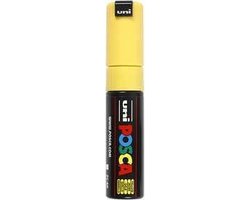 Krijtstift – Chalkmarker – Universele Marker – Uni Posca Marker – Geel – PC-8K – 8mm – Beitelpunt – Large – 1 stuk