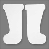 Kerstsokken, h: 32,5 cm, b: 17 cm, wit, 25stuks, 230 gr