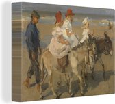 Canvas Schilderij Ezeltje rijden langs het strand - Schilderij van Isaac Israëls - 40x30 cm - Wanddecoratie