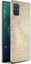 iMoshion Hoesje Geschikt voor Samsung Galaxy A71 Hoesje Siliconen - iMoshion Design hoesje - Goud / Transparant / Allover de luxe