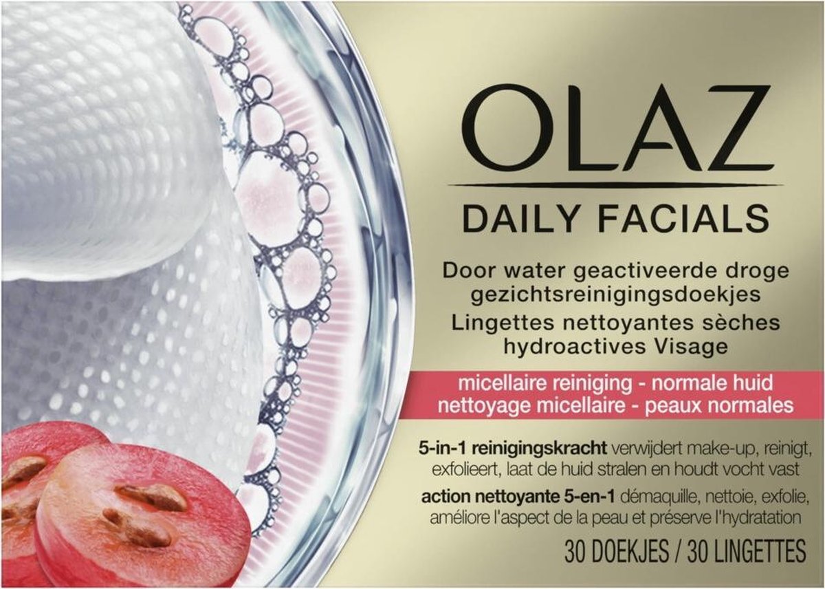 6x Olaz Daily Facials Gezichtsreinigingsdoekjes Normale huid 30 Stuks