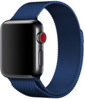 Band geschikt voor Apple Watch - Milanese band - blauw - Maat: 38mm & 40mm