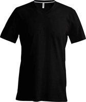 Kariban Heren Korte Mouw V Hals Slim Fit T-Shirt (Zwart)
