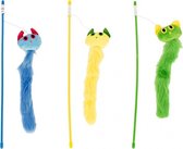 Duvo+ Speelhengel spookkatje met catnip kleur geel 46cm, LET OP PER STUK, ALLEEN DE KLEUR GEEL WORD GELEVERD !!
