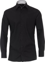 CASA MODA comfort fit overhemd - zwart (contrast) - Strijkvrij - Boordmaat: 41