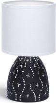 LED Tafellamp - Tafelverlichting - Aigi Atar - E14 Fitting - Rond - Mat Zwart - Keramiek - BES LED