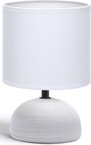LED Tafellamp - Tafelverlichting - Aigi Conton 2 - E14 Fitting - Rond - Mat Grijs - Keramiek - BSE