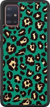 Samsung A51 hoesje - Luipaard groen | Samsung Galaxy A51 case | Hardcase backcover zwart