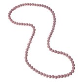 Melady Halsketting Dames 8mm*70cm Roze Glas Rond Ketting Dames