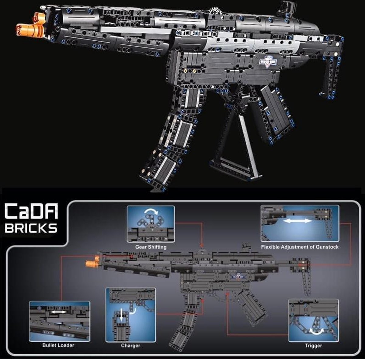 Cadabricks technische bouwset - Speelgoedgeweer MP5 | bol.com