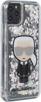 Grijs hoesje van Karl Lagerfeld - Backcover - Glitter - iPhone 11 Pro Max - Ikonik Mirror - KLHCN65GLGIRKL