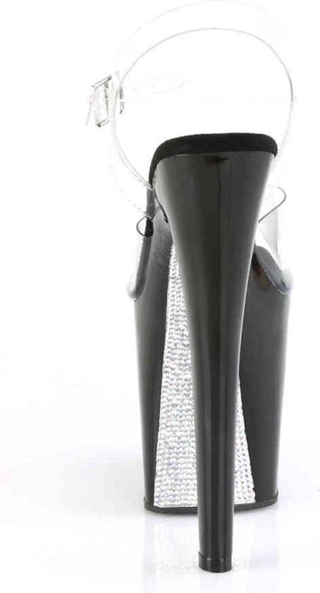 Pleaser Sandale avec bride à la cheville -37 Chaussures- XTREME-808CRS US 7 Noir / Argent