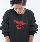 Foute Kersttrui Zwart - Santa Made Me Do It Red - Maat M - Kerstkleding voor dames & heren