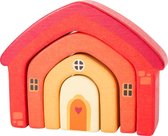 Houten bouwblokken huisje - Multikleuren - Speelgoed vanaf 1 jaar