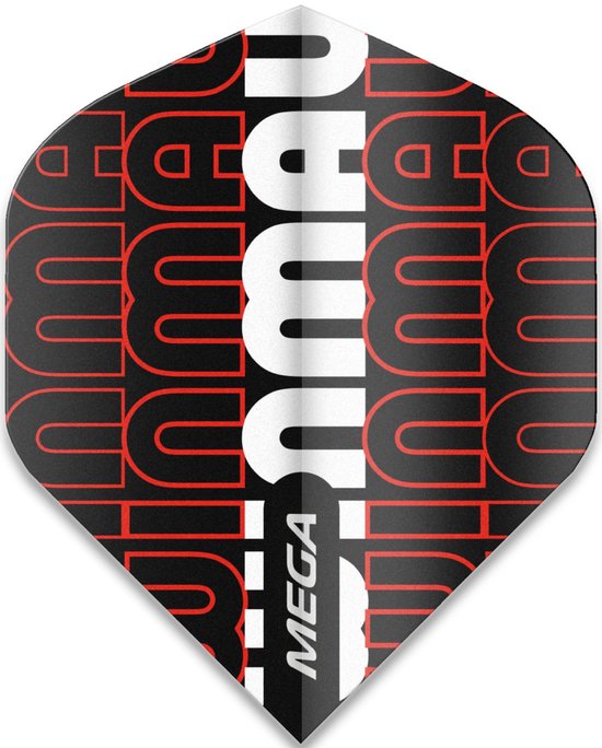 WINMAU - Mega Standard Winmau Logo Rood Dartvluchten - 1 set per pakket van elke flight (3 Dartvluchten in totaal)