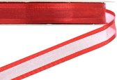 Organza Lint Satijnrand 10mm (1,0cm) Rood | Organza Satijn Lint | Luxe Kwaliteit | Kerst Lint | Cadeau lint | Rol van 22,85 Meter