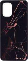 Shop4 - OnePlus 8T Hoesje - Harde Back Case Marmer Zwart