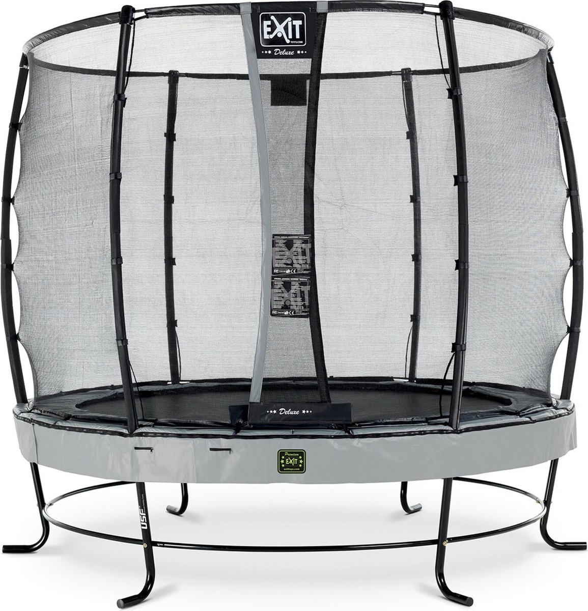 EXIT Elegant Premium trampoline ø253cm met Deluxe veiligheidsnet - grijs