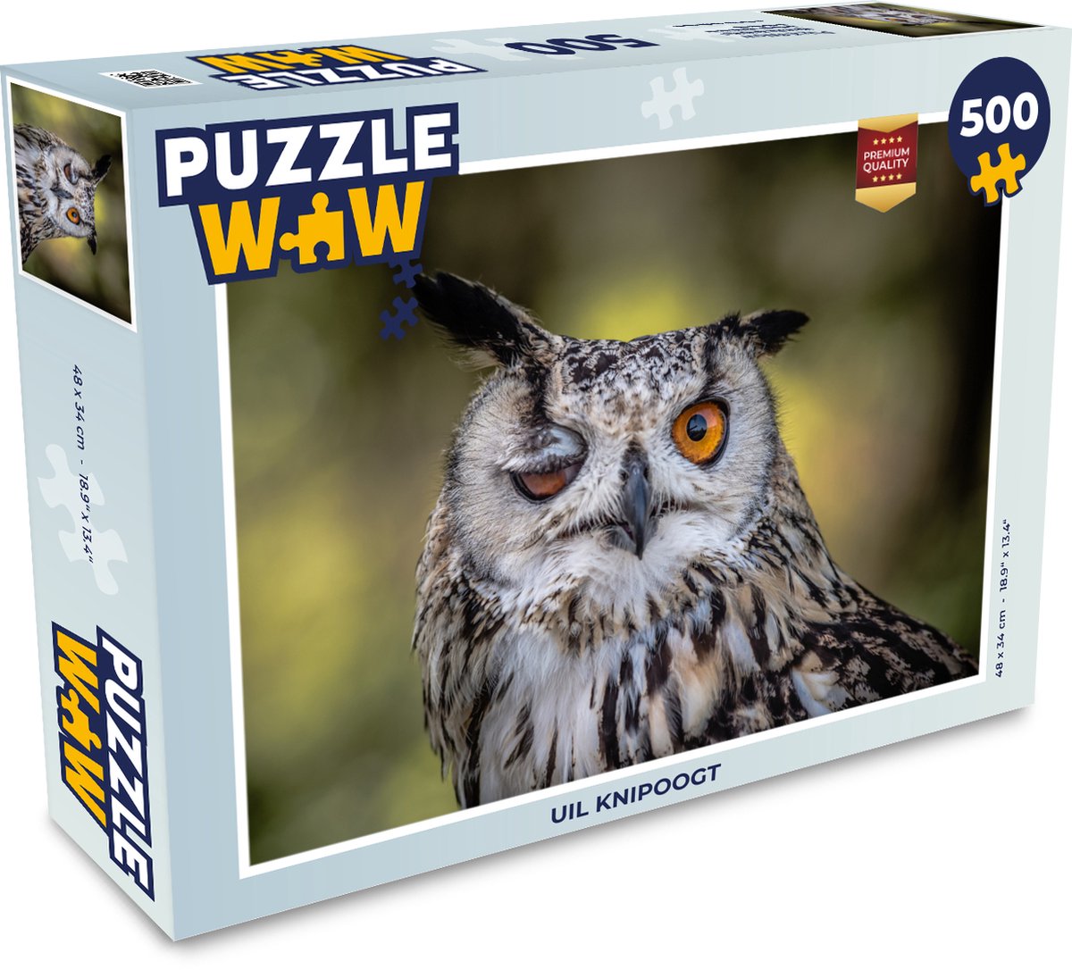 Puzzel 500 stukjes Vrije Dieren - Uil knipoogt - PuzzleWow heeft +100000  puzzels | bol.com