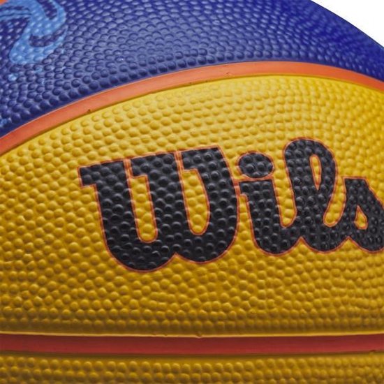 Wilson Fiba 3x3 replica - Basketbal - Geel Blauw - Outdoor - Maat 6 - Wilson