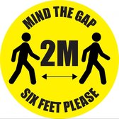 Vloersticker 'Mind the gap. 2 meter please', 300 mm