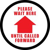 Vloersticker 'Please wait here until called forward', 150 mm