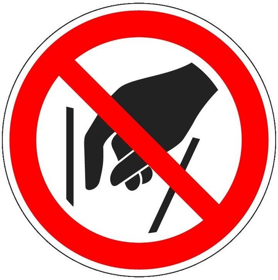 Ingrijpen verboden sticker - ISO 7010 - P015 50 mm - 10 stuks per kaart