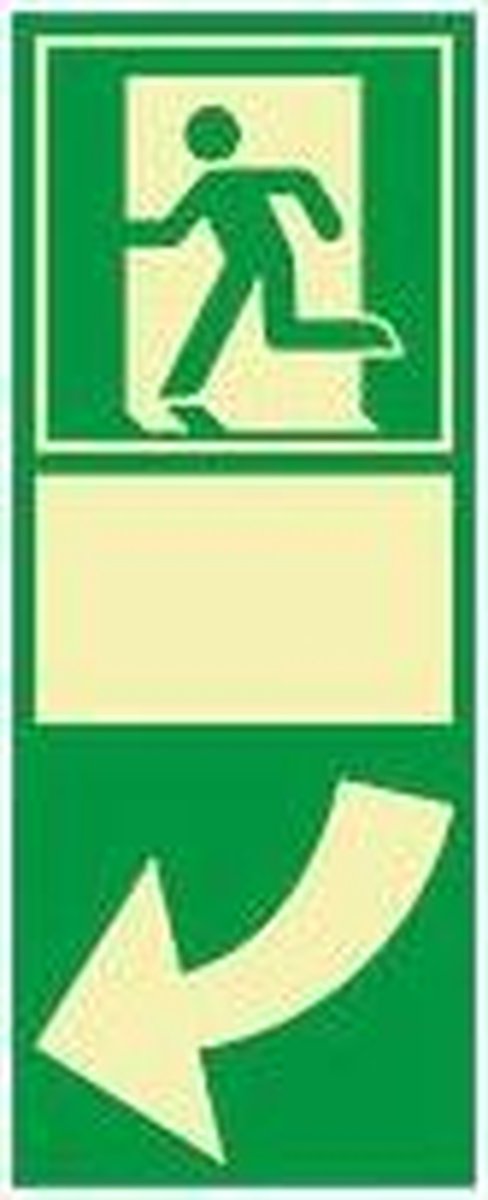 Deuraanwijzing linkswijzend bord - kunststof - langnaschijnend, ISO 7010