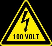 Waarschuwingsbord elektrische spanning 100 volt - kunststof 400 mm