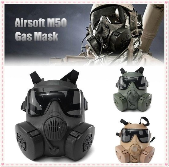 Baymate NIEUW Airsoft Protection M50 Gasmasker Dubbele filterventilator  CS-editie... | bol