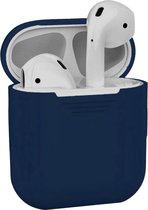 Studio Air® Airpods Hoesje Siliconen Case - Soepel Airpod Hoesje - Donker Blauw Grijs - Voor Airpods 1 en 2