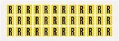 Letter stickers geel/zwart teksthoogte: 15 mm letter R