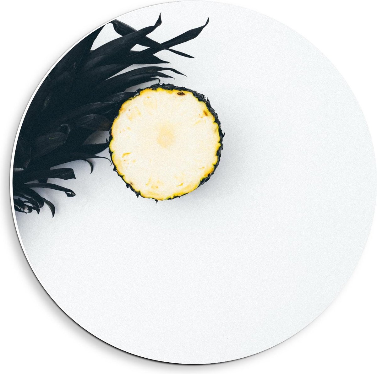 KuijsFotoprint - Schilderij - Geverfde Ananas - Zwart, Wit En Geel - 40 X 40 Cm