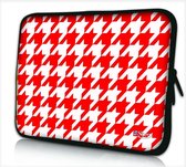 Sleevy 10,1 laptop/tablet hoes rood/wit patroon - tablet sleeve - sleeve - universeel