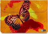 Sleevy 10,1 vilt hoes oranje/roze vlinder