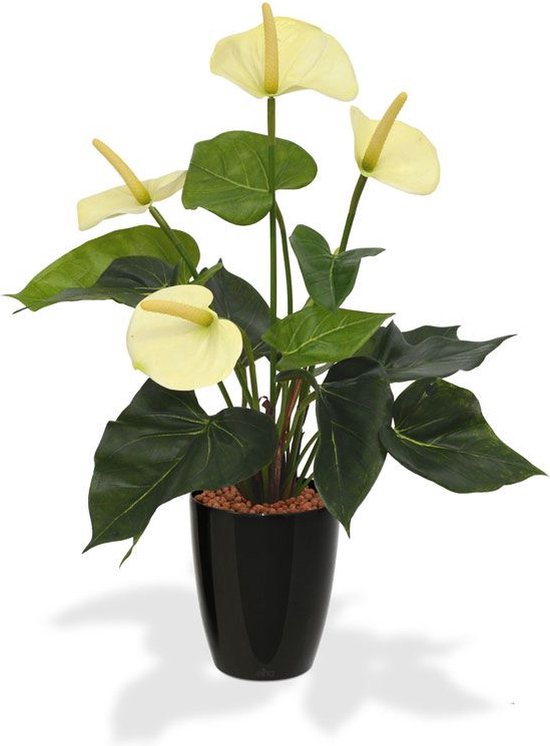 Anthurium kunstplant 40cm - crème in 10cm kweekpot