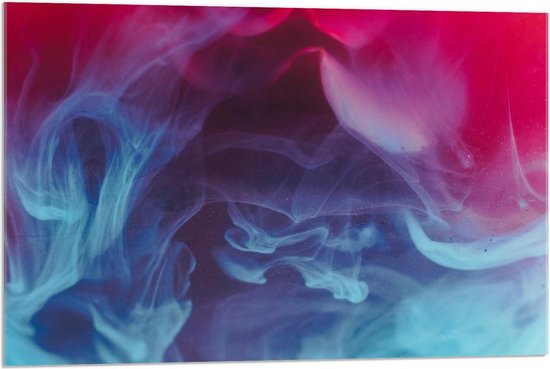 instant zonde Maar Acrylglas - Roze/Blauwe Rook met Zwarte Achtergrond - 90x60cm Foto op  Acrylglas (Met... | bol.com