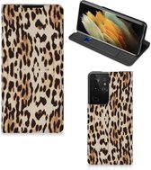 Smartphone Hoesje Samsung Galaxy S21 Ultra Book Cover Leopard