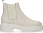 Sacha - Dames - Korte off white nubuck chelsea boots - Maat 38