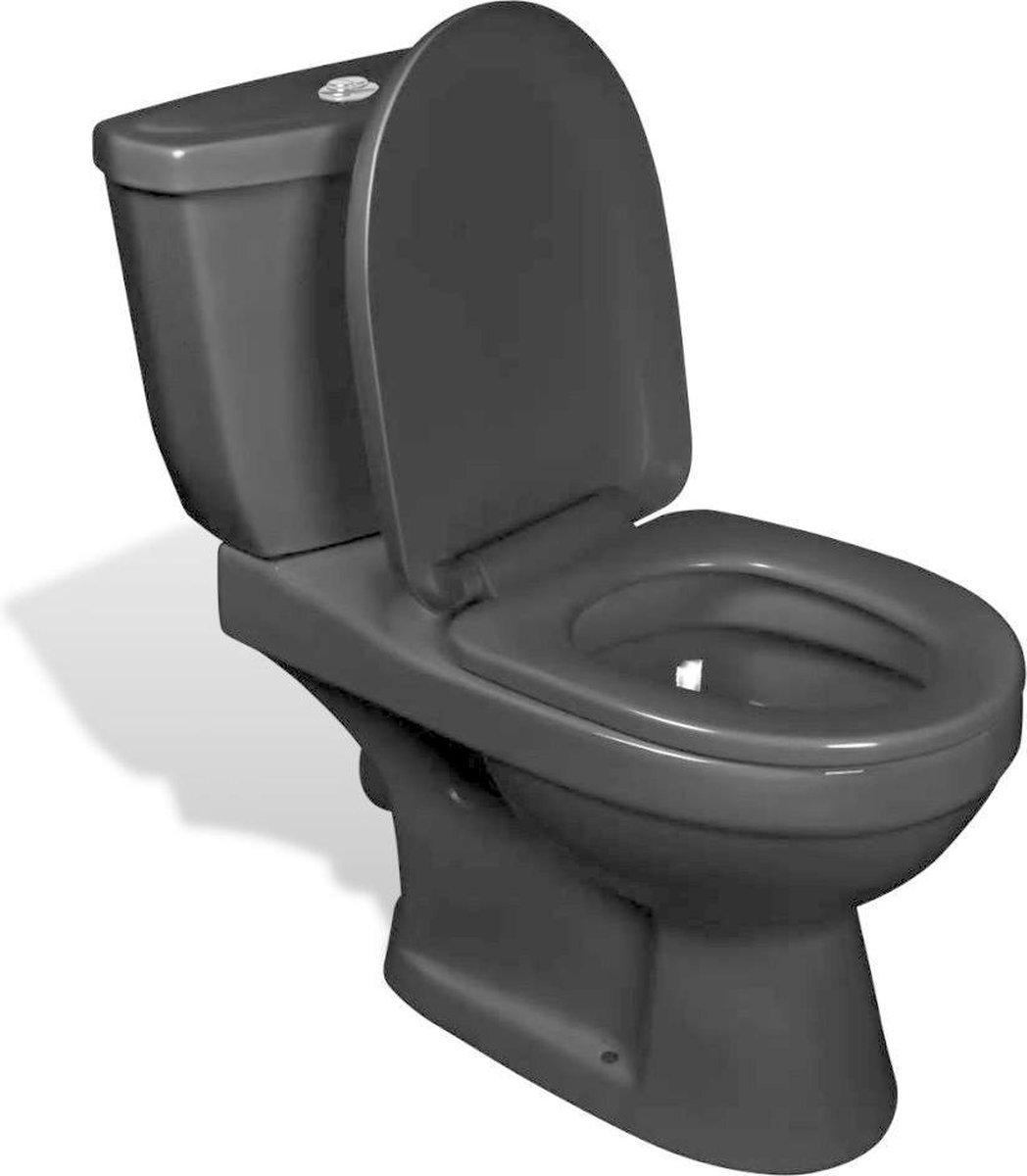 Hopelijk rook Keel Toilet met stortbak (zwart) | bol.com