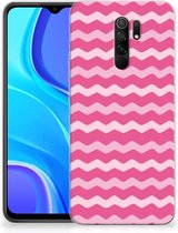 Bumper Hoesje Xiaomi Redmi 9 Smartphone hoesje Waves Pink