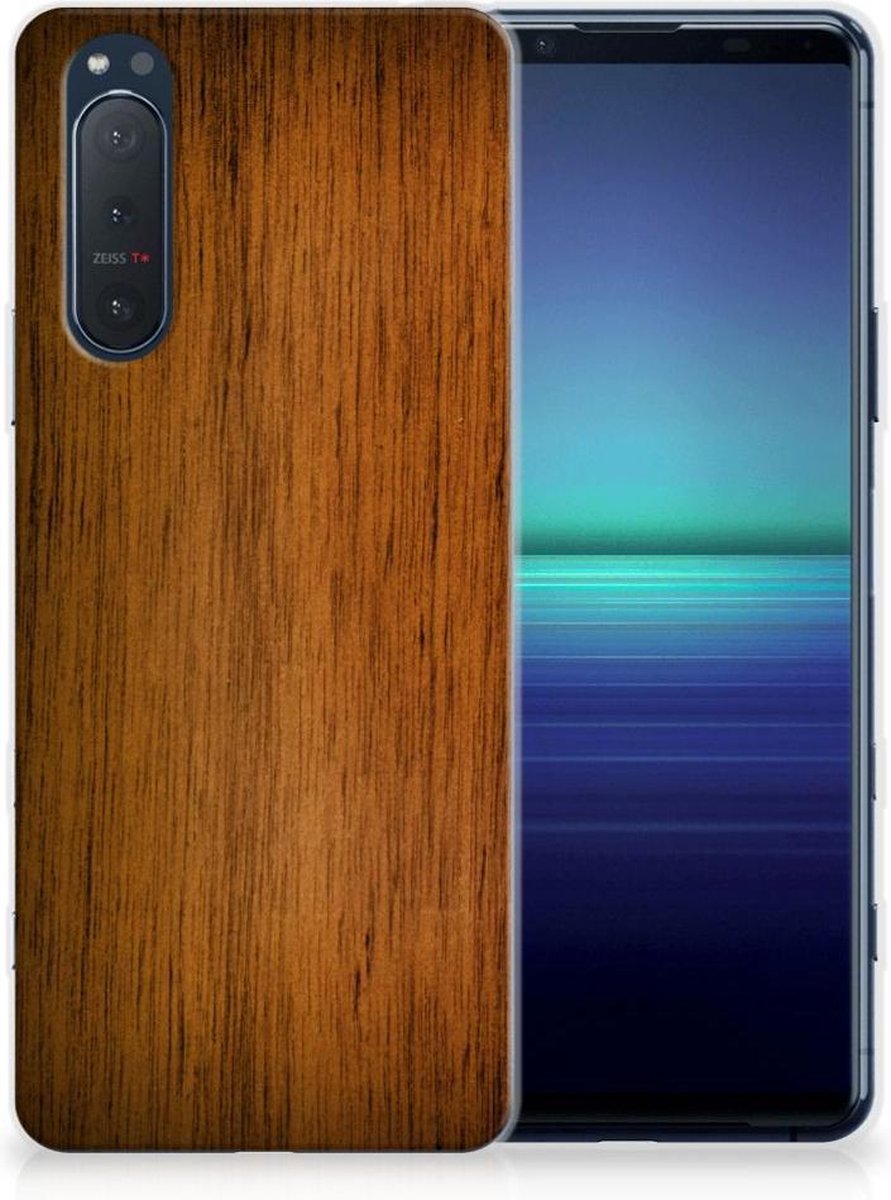 Sony Xperia 5II Bumper Hoesje Donker Hout