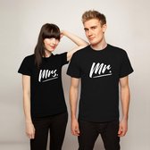 Mr & Mrs T-Shirt (Mrs - Maat L) | Koppel Cadeau | Valentijn Cadeautje voor hem & haar