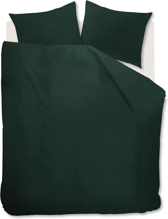 Beddinghouse Basic Dekbedovertrek Dark Green Katoen 220x200/220 cm
