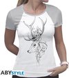 HARRY POTTER - T-Shirt PREMIUM Patronus wit & grijs (S)