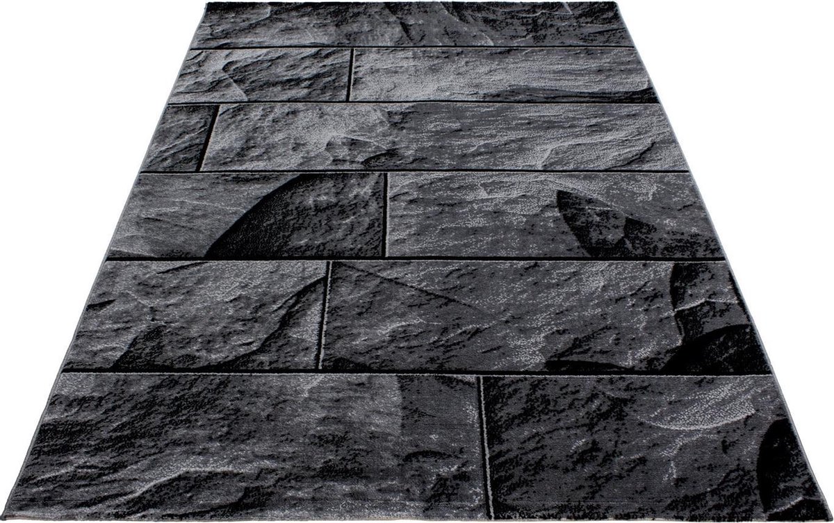 Modern laagpolig vloerkleed Parma - zwart 9250 - 160x230 cm