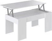 SWING Salontafel top lift eigentijdse stijl mat wit - L 100 x B 50 cm