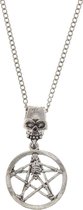 Zac's Alter Ego Ketting Skull & Skeleton Silver Pentagram Zilverkleurig