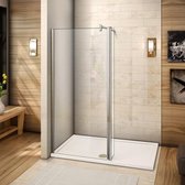 Inloopdouche 90cm met 30cm Flipper Panel,8mm NANO veiligheidsglas,200cm hoog