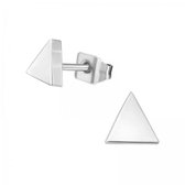 Aramat jewels ® - Titanium oorbellen driehoek titanium zilverkleurig 5mm
